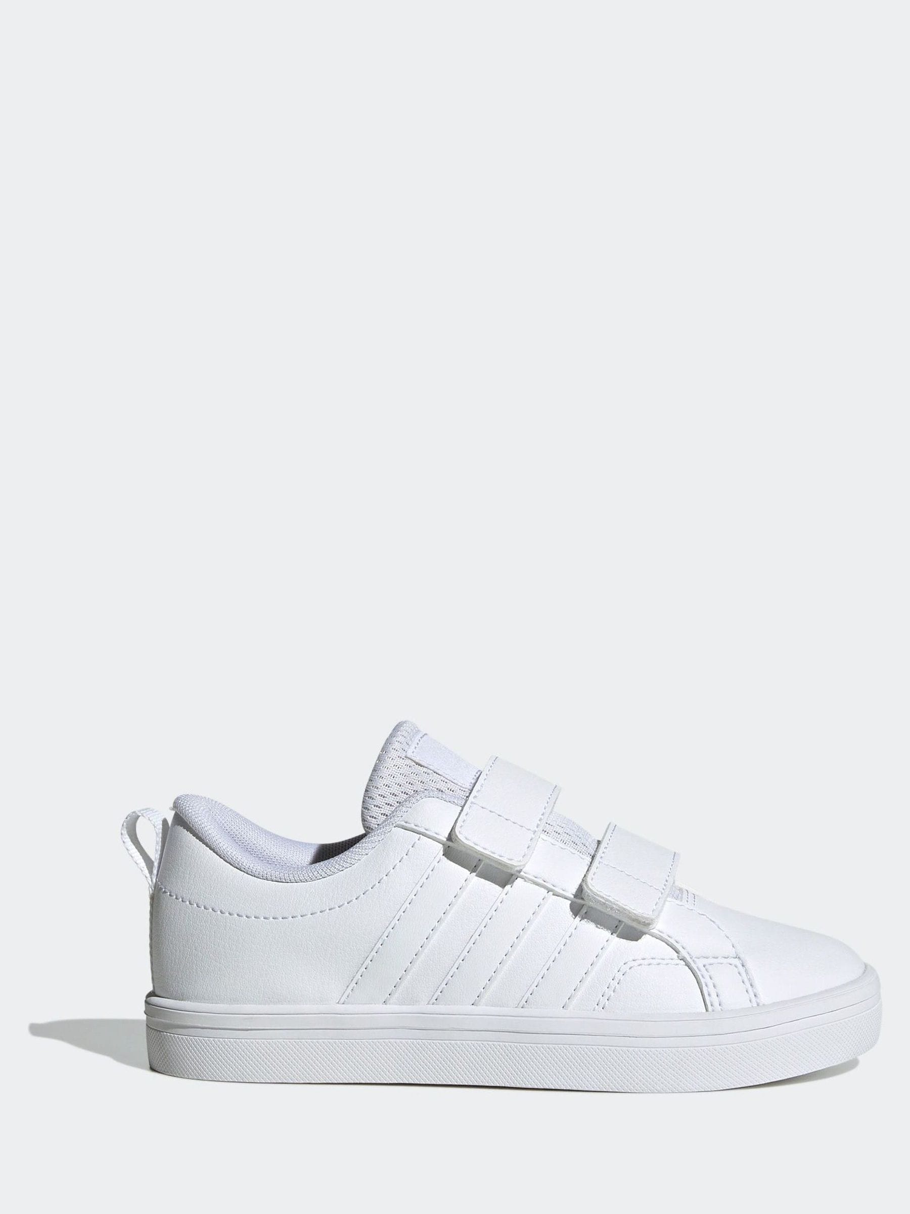 adidas White Hook and Loop VS Pace 2.0 Kids Trainers image 1