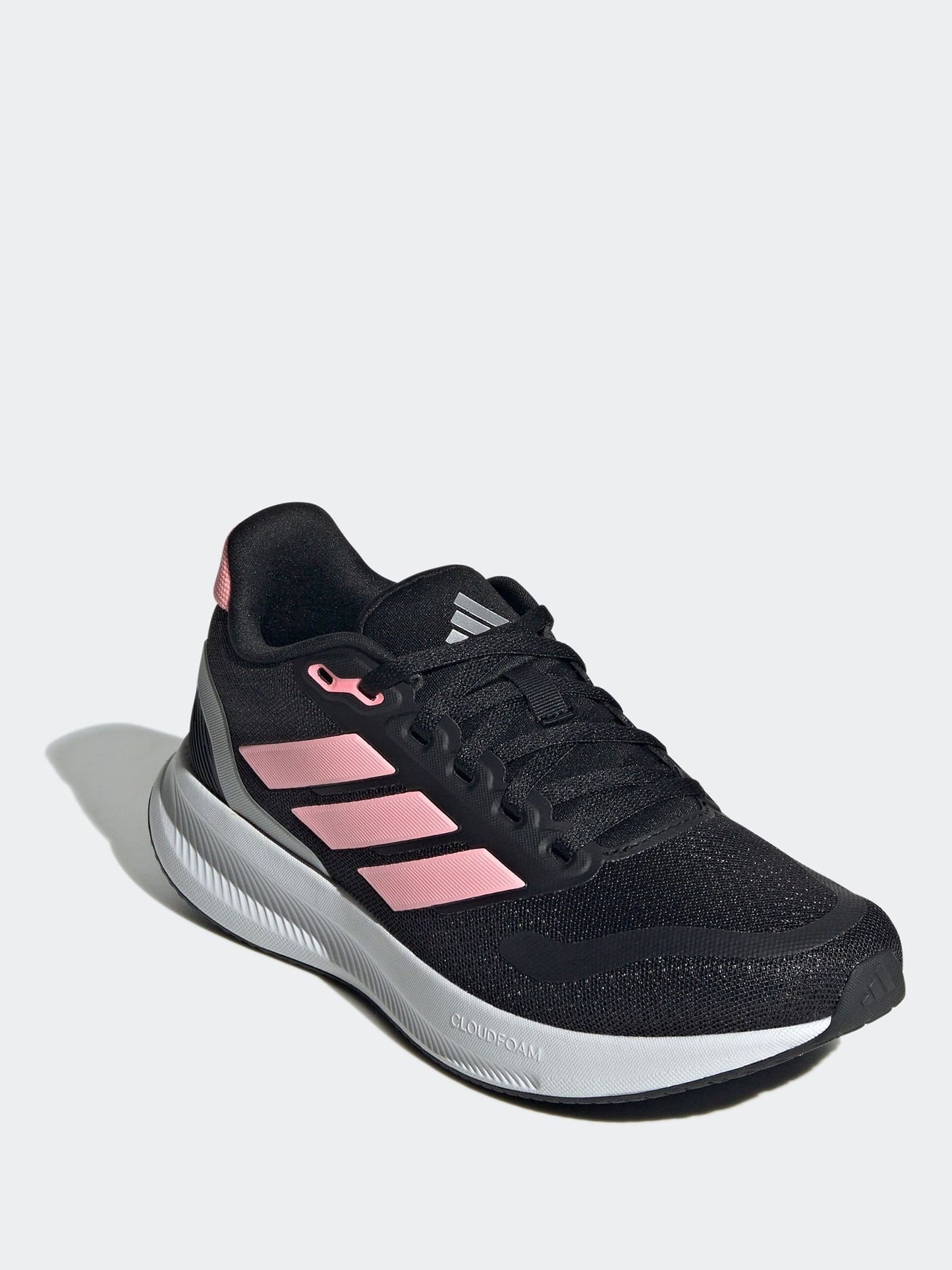 adidas Black/Pink Runfalcon 5 Lace Running Junior Trainers image 3