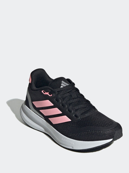 adidas Black/Pink Runfalcon 5 Lace Running Junior Trainers image 3