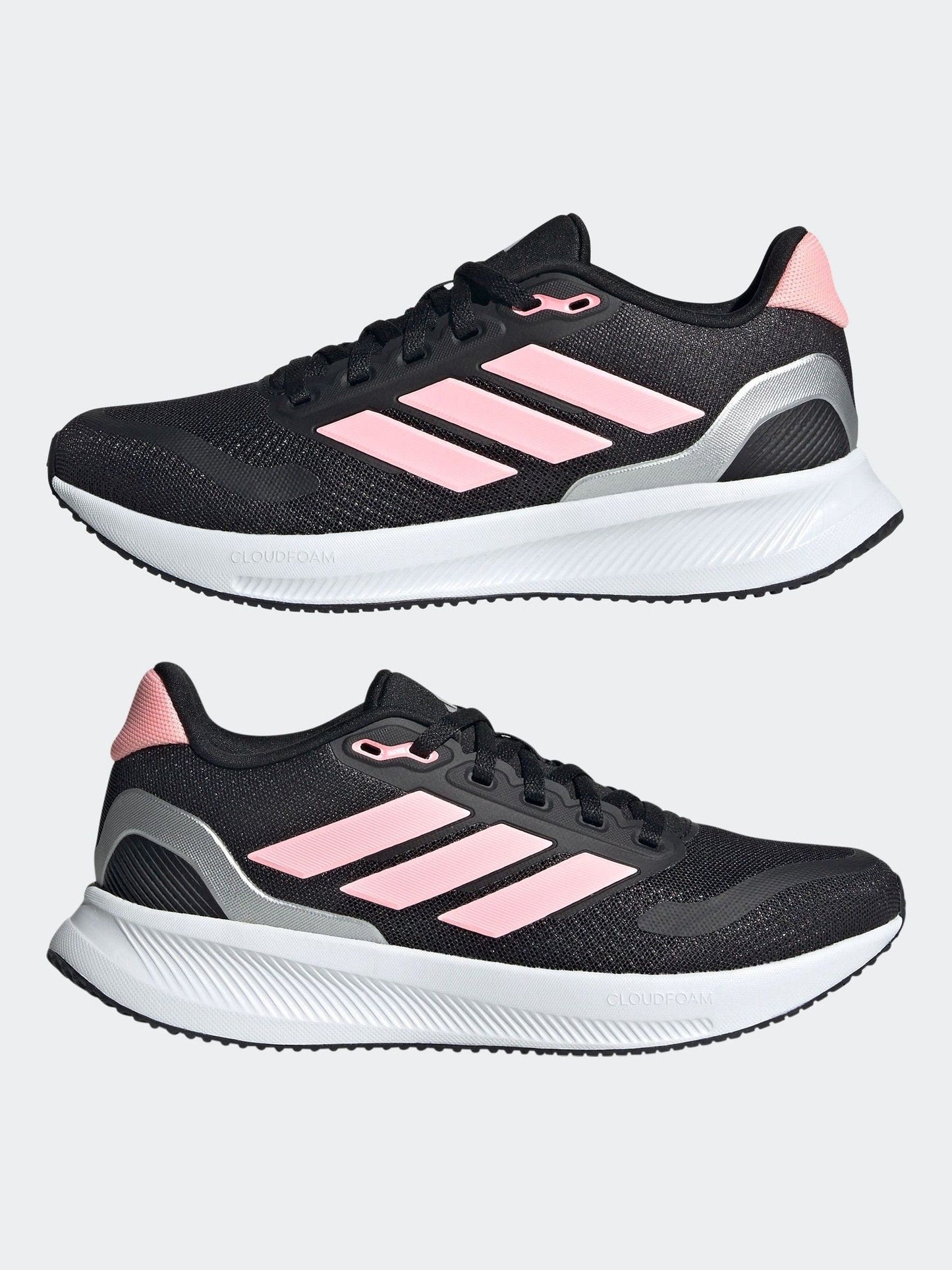 adidas Black/Pink Runfalcon 5 Lace Running Junior Trainers image 5