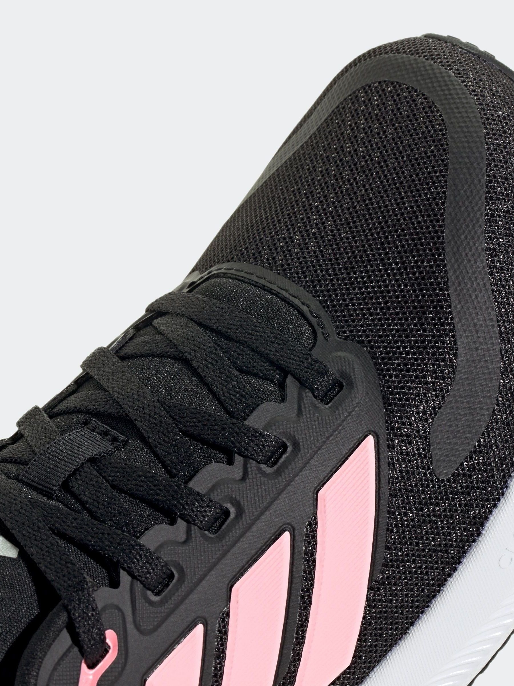 adidas Black/Pink Runfalcon 5 Lace Running Junior Trainers image 8