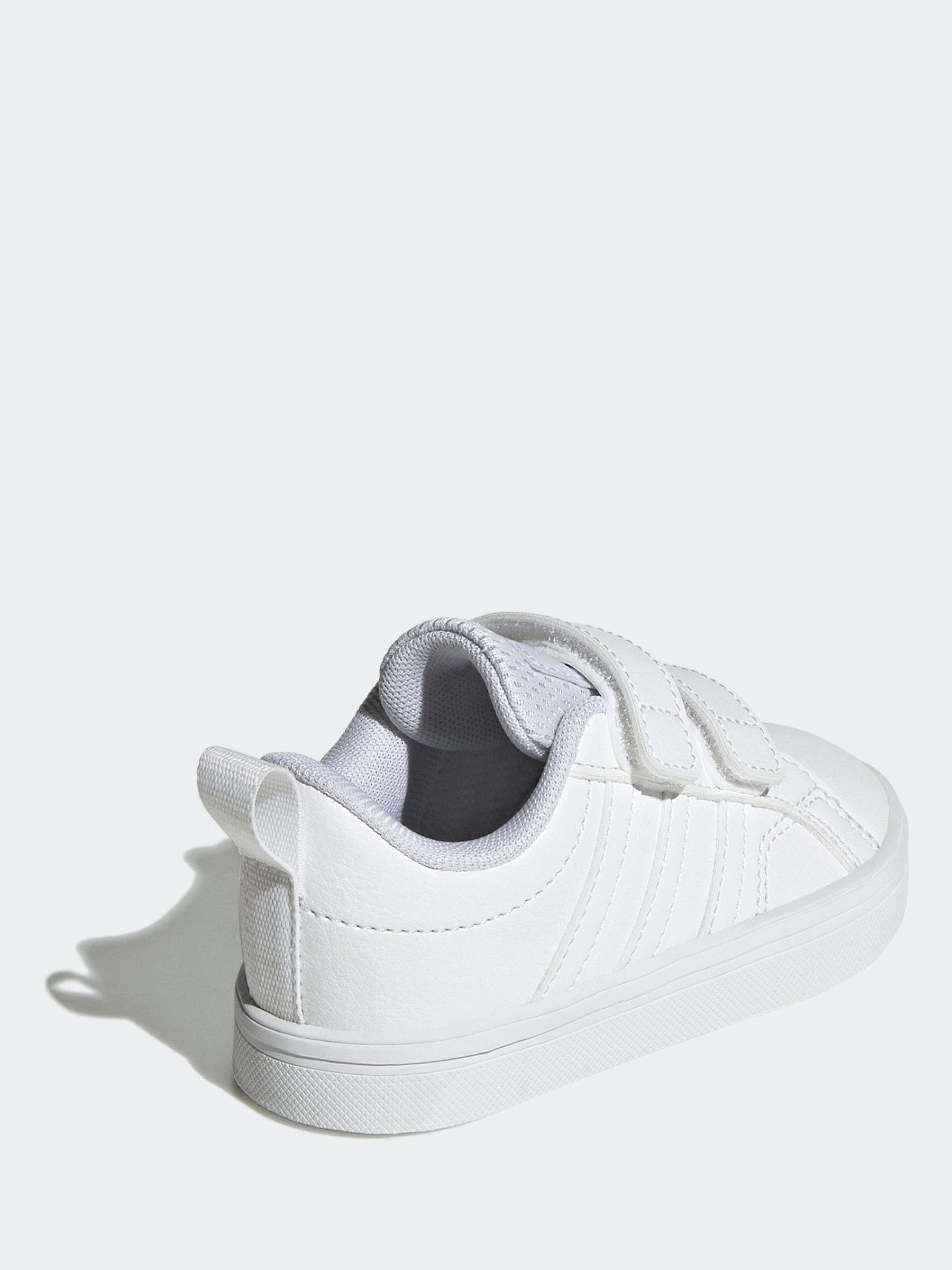 adidas White VS Pace 2.0 Hook and Loop Infant Trainers image 4