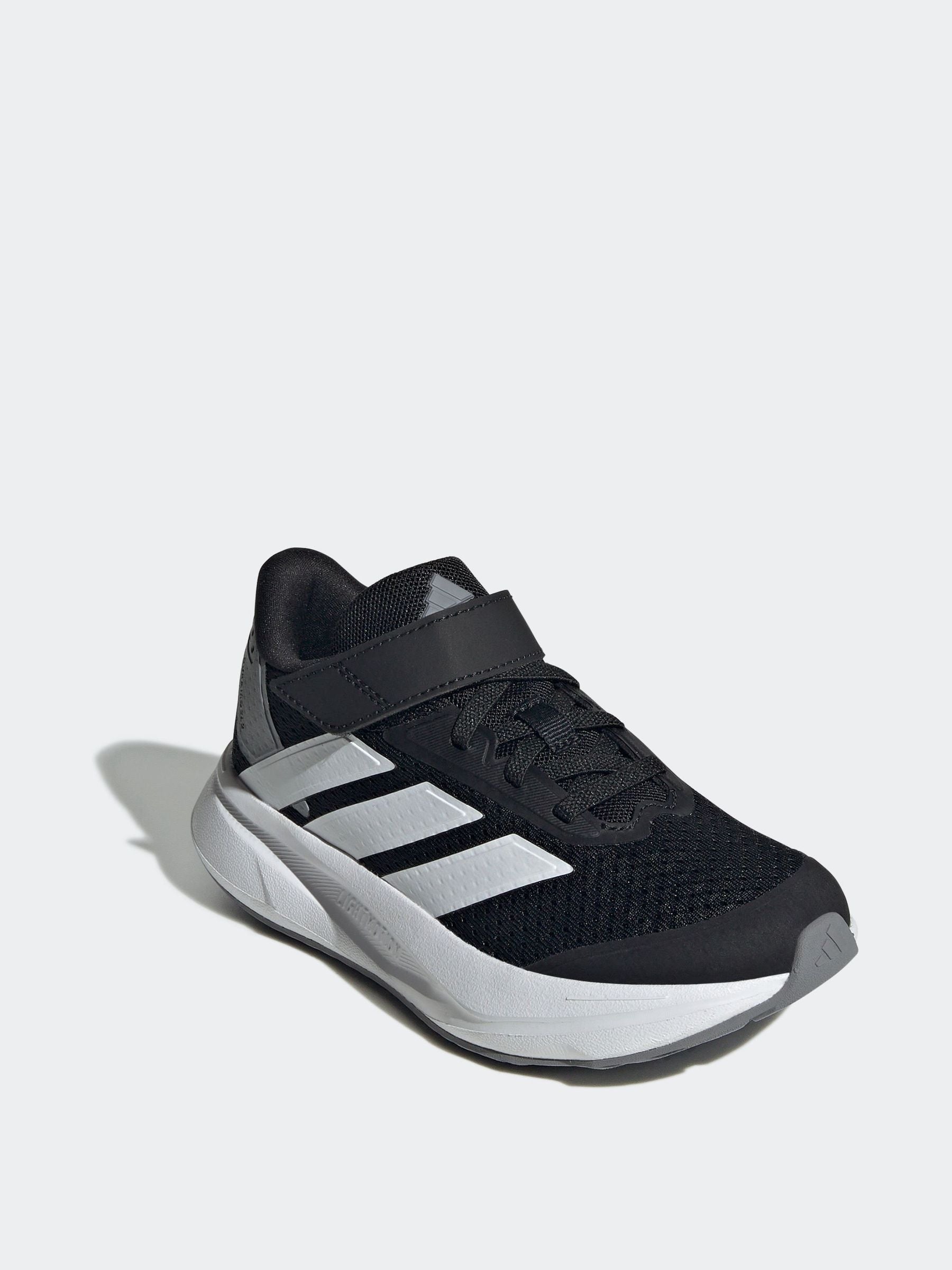 adidas Black/White Duramo SL Hook and Loop Running Kids Trainers image 3