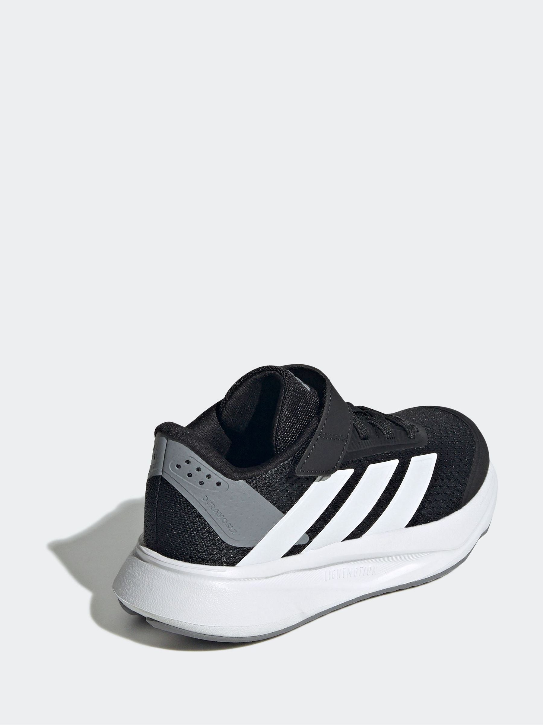 adidas Black/White Duramo SL Hook and Loop Running Kids Trainers image 4