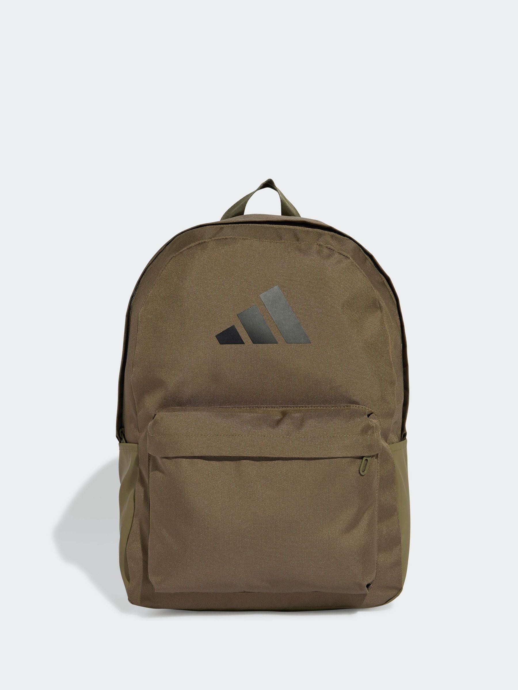 adidas Light Brown Classic 3 Bar Logo Backpack image 1