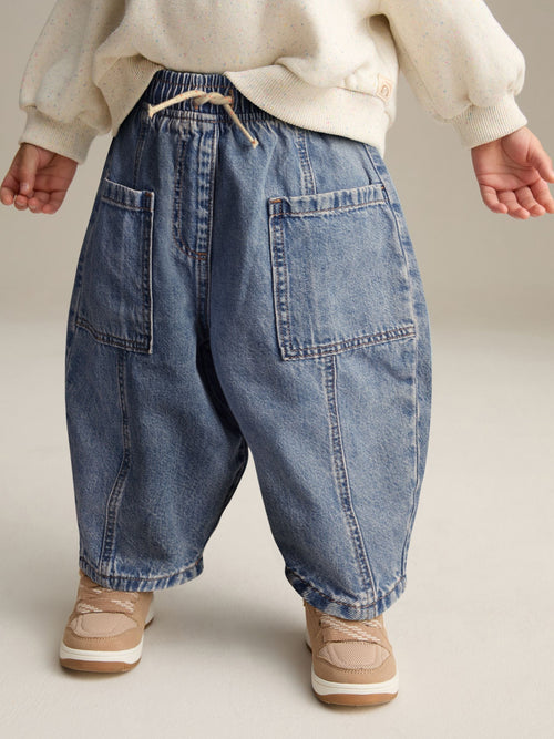 Dsiney Kidz - Mid Blue Denim Barrel 100% Cotton Jeans (3mths-7yrs) image 1
