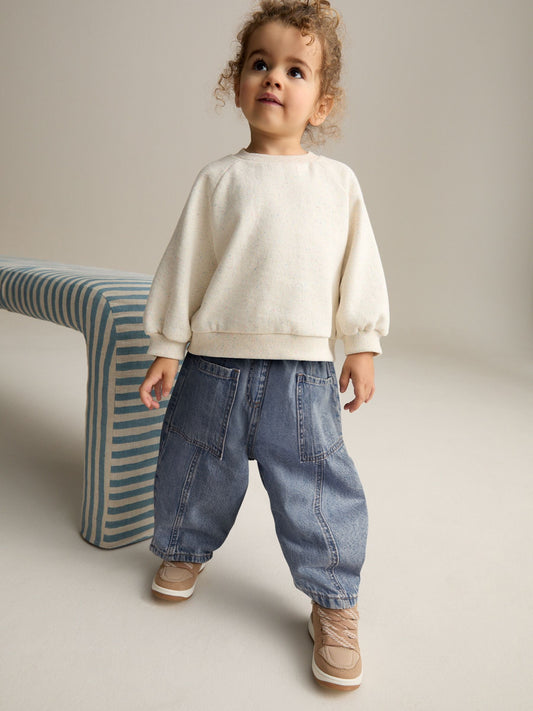 Dsiney Kidz - Mid Blue Denim Barrel 100% Cotton Jeans (3mths-7yrs) image 2