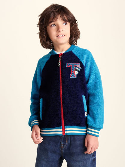 Dsiney Kidz - Tog 24 Blue Aberfield Shaun the Sheep Kids Sherpa Varsity Bomber Jacket image 1