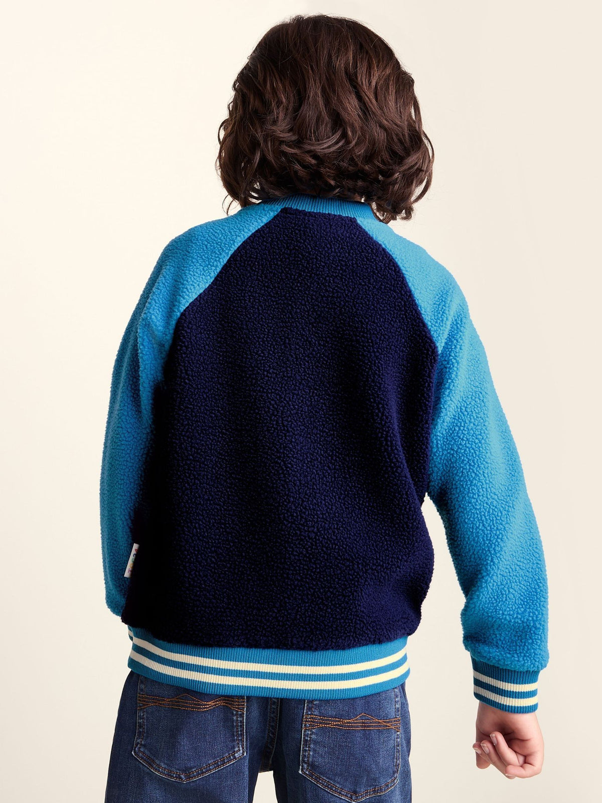 Dsiney Kidz - Tog 24 Blue Aberfield Shaun the Sheep Kids Sherpa Varsity Bomber Jacket image 3