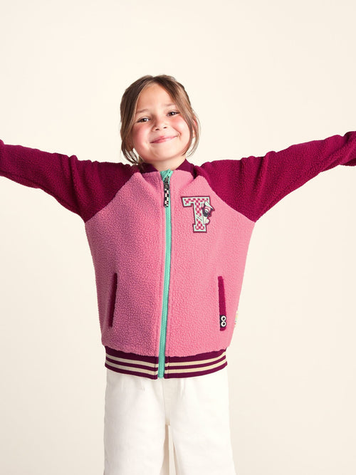 Dsiney Kidz - Tog 24 Pink Aberfield Shaun the Sheep Kids Sherpa Varsity Bomber Jacket image 1