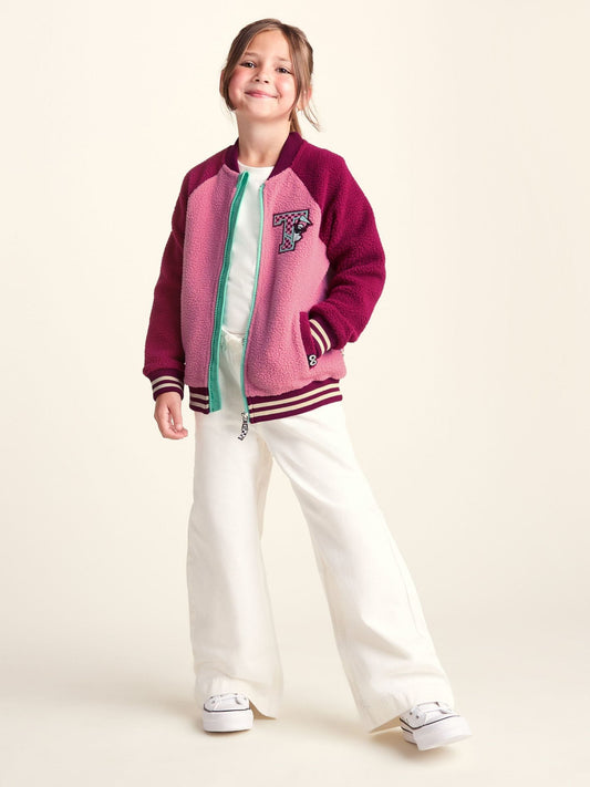 Dsiney Kidz - Tog 24 Pink Aberfield Shaun the Sheep Kids Sherpa Varsity Bomber Jacket image 2