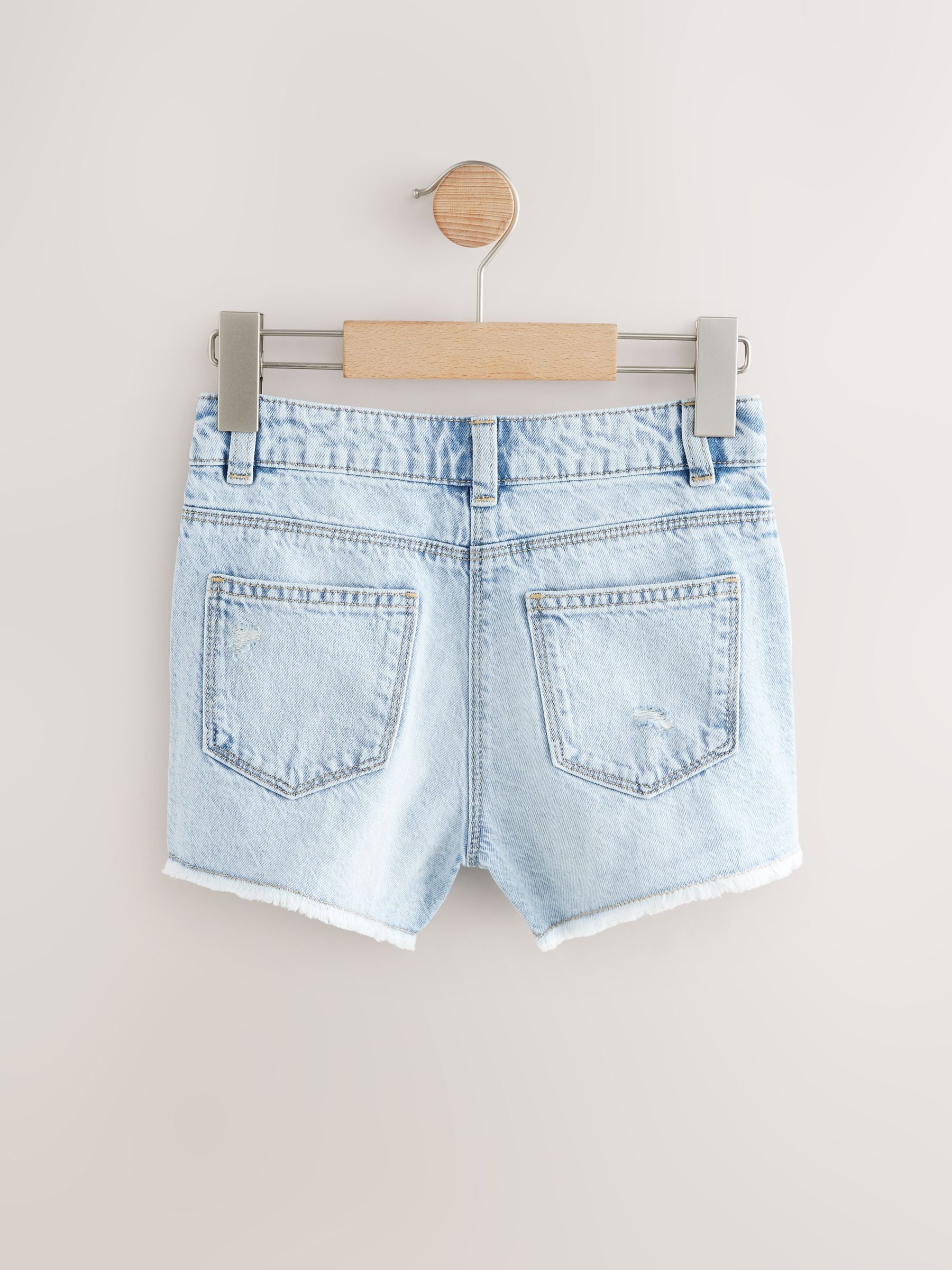 Dsiney Kidz - Light Blue 100% Cotton Frayed Edge Distressed Shorts (3-16yrs) image 6
