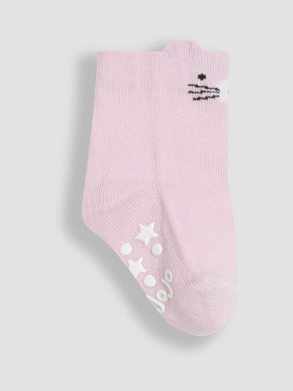 JoJo Maman Bébé Pink 3-Pack Bear Socks image 3