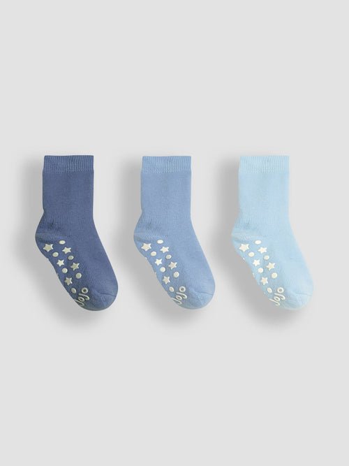 JoJo Maman Bébé Natural Blue 3-Pack Extra Thick Socks image 1