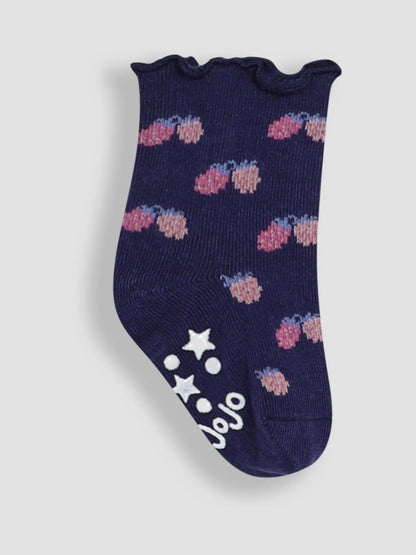 JoJo Maman Bébé Cornflower Mouse Cotton Frill Socks 3 Pack image 3