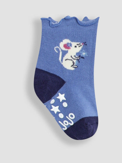 JoJo Maman Bébé Cornflower Mouse Cotton Frill Socks 3 Pack image 4