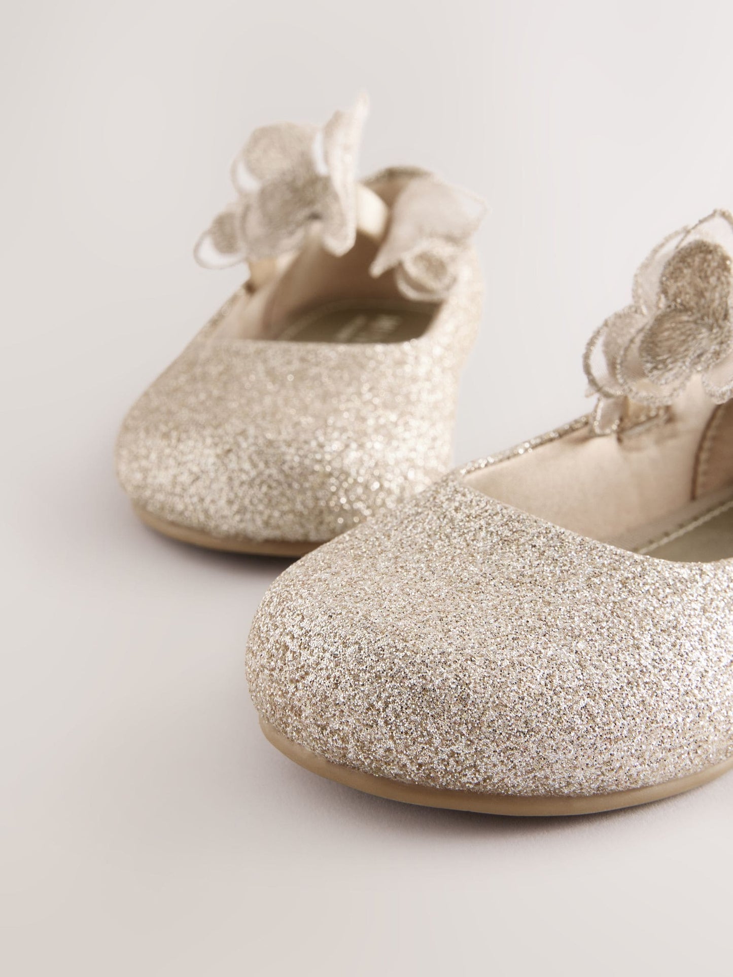 Gold Glitter Butterfly Strap Occasion Shoes image 4