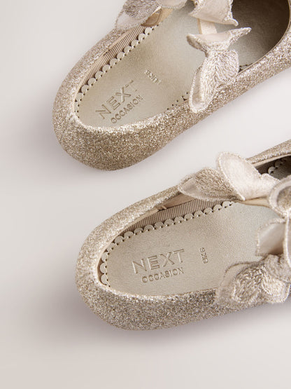 Gold Glitter Butterfly Strap Occasion Shoes image 5