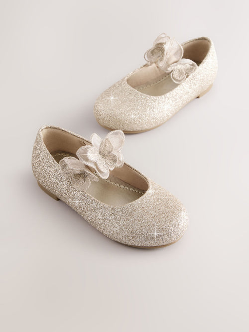 Dsiney Kidz - Gold Glitter Butterfly Strap Occasion Shoes image 1