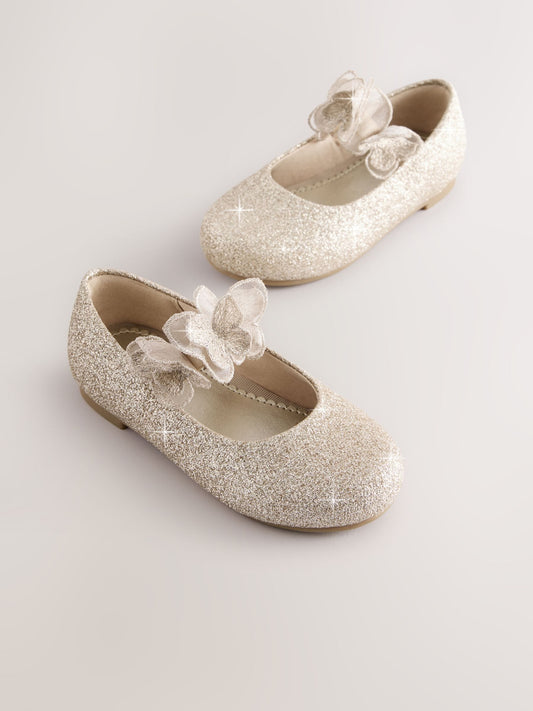 Dsiney Kidz - Gold Glitter Butterfly Strap Occasion Shoes image 1
