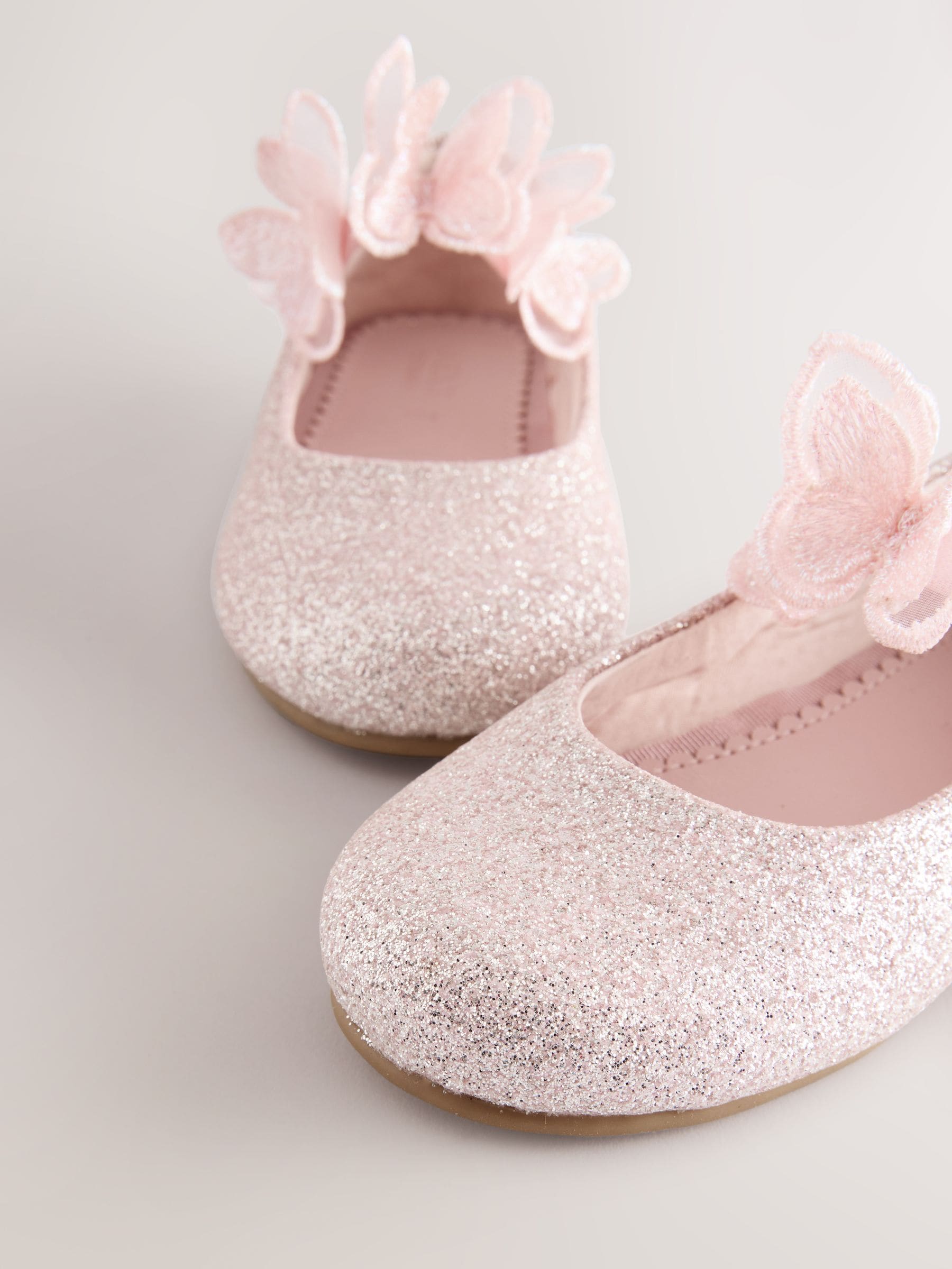 Pink Glitter Butterfly Strap Occasion Shoes image 6