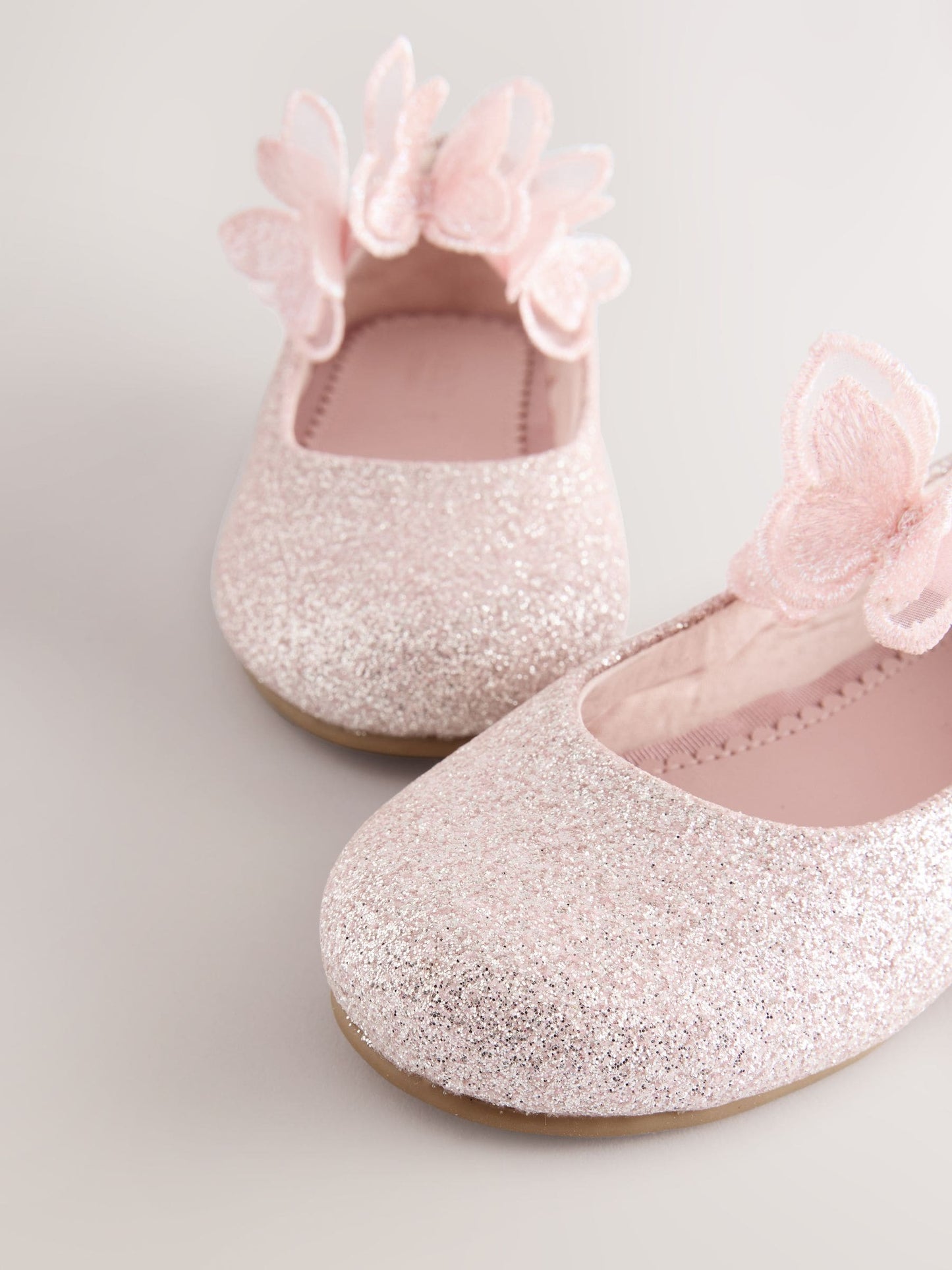 Pink Glitter Butterfly Strap Occasion Shoes image 5