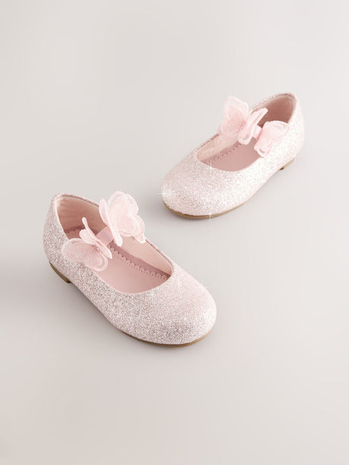 Dsiney Kidz - Pink Glitter Butterfly Strap Occasion Shoes image 1