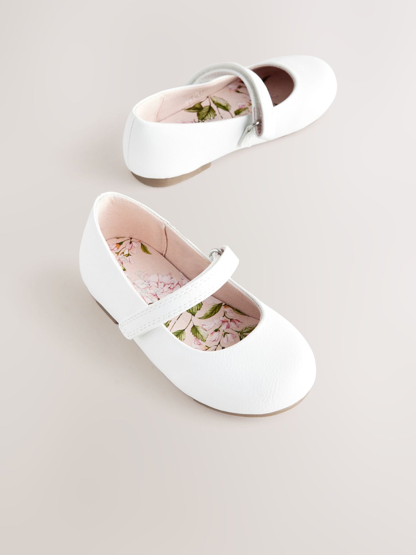 White Standard Fit (F) Mary Jane Touch Fastening Occasion Shoes image 1