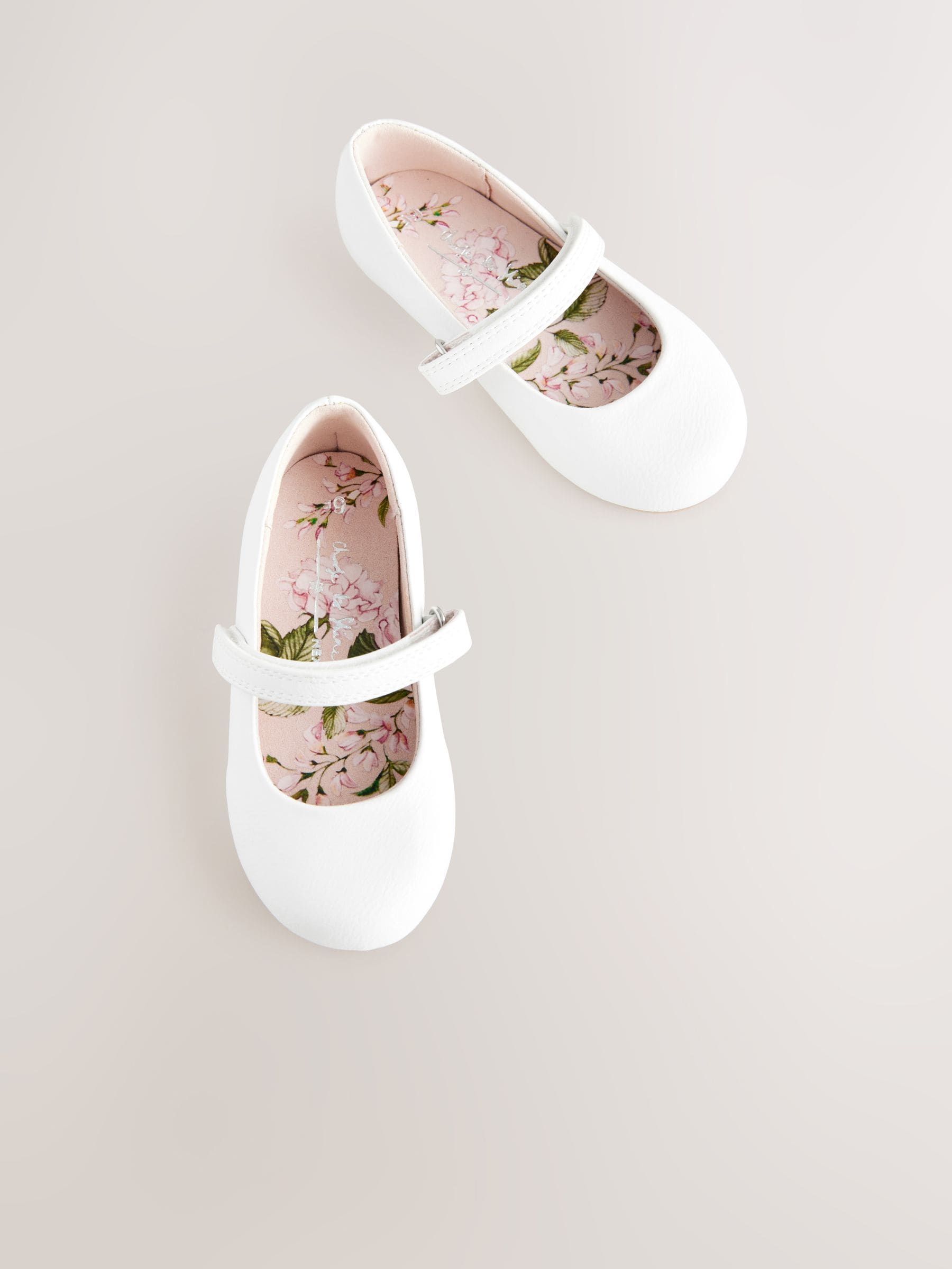 White Standard Fit (F) Mary Jane Touch Fastening Occasion Shoes image 3