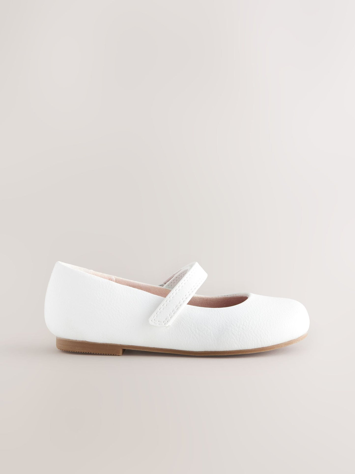 White Standard Fit (F) Mary Jane Touch Fastening Occasion Shoes image 4