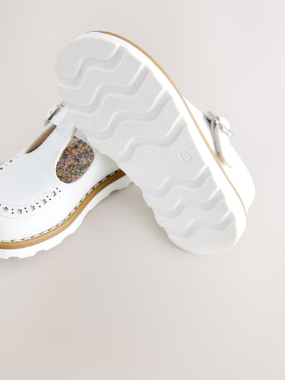 White Standard Fit (F) T-Bar Shoes image 5