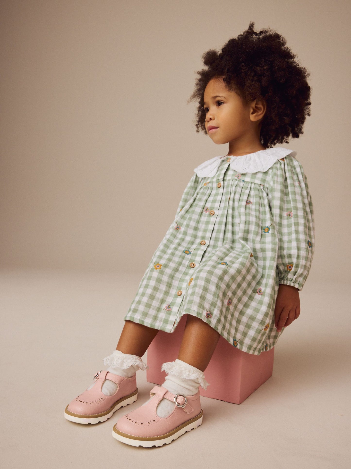 Pink Standard Fit (F) T-Bar Shoes image 3