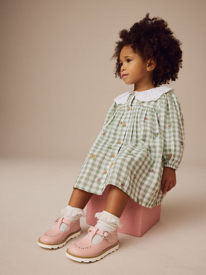 Pink Standard Fit (F) T-Bar Shoes image 3