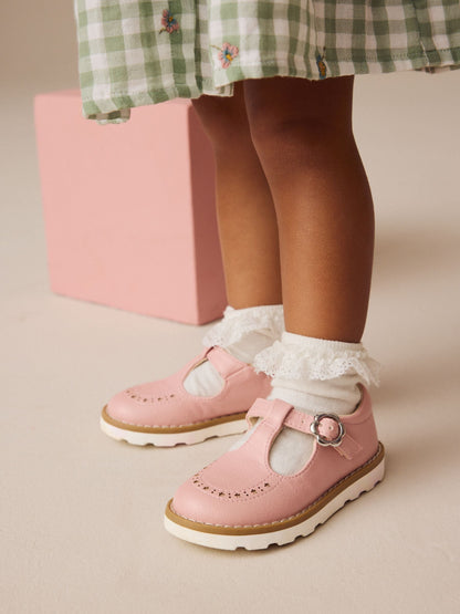 Pink Standard Fit (F) T-Bar Shoes image 4