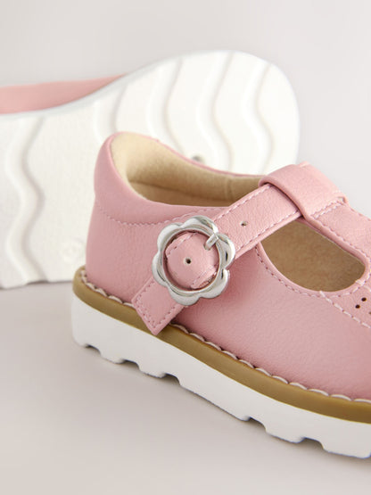 Pink Standard Fit (F) T-Bar Shoes image 7