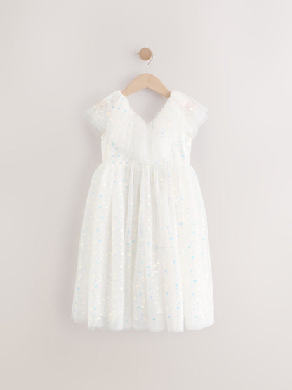 White Sequin Occasion Dress (3-16yrs) image 6