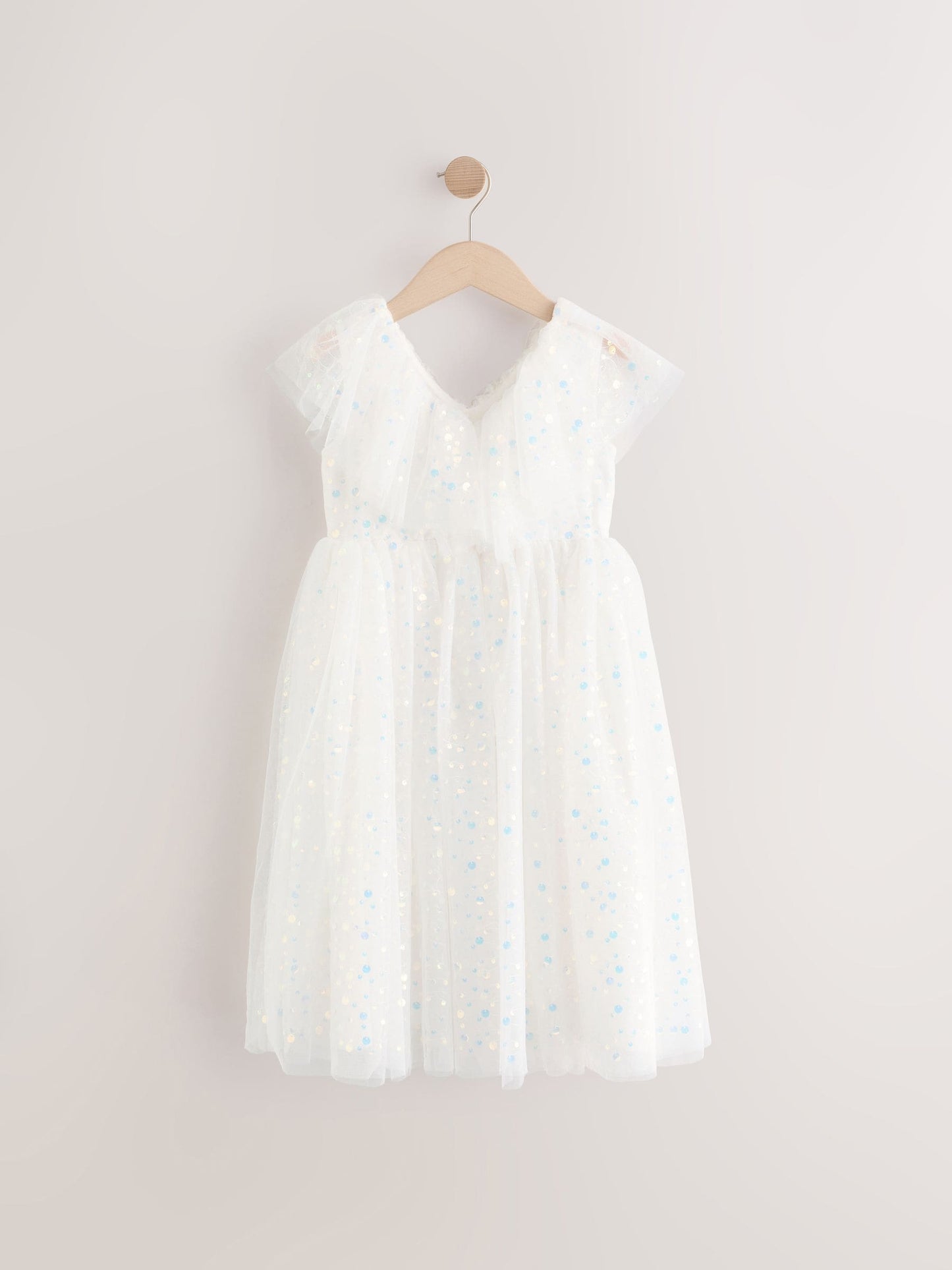 White Sequin Occasion Dress (3-16yrs) image 7