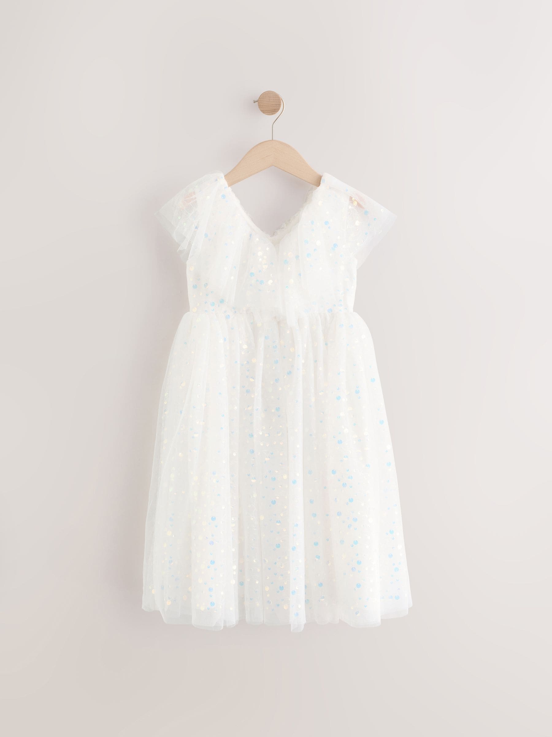 White Sequin Occasion Dress (3-16yrs) image 7