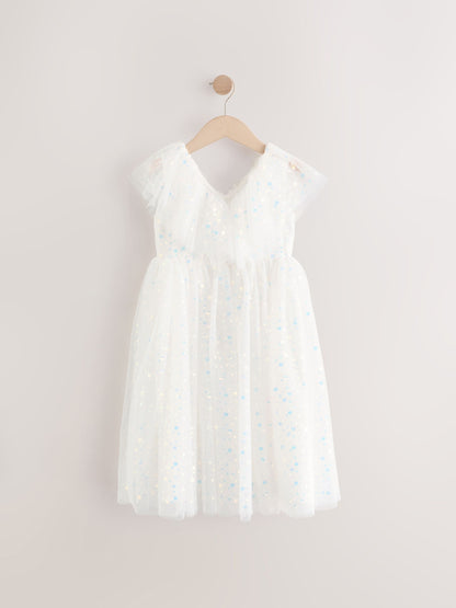White Sequin Occasion Dress (3-16yrs) image 7