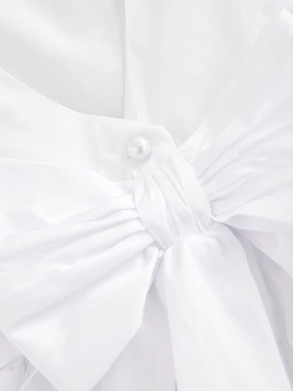 White Flower Girl Taffeta Bow Dress (3mths-8yrs) image 2