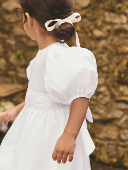 White Flower Girl Taffeta Bow Dress (3mths-8yrs) image 4