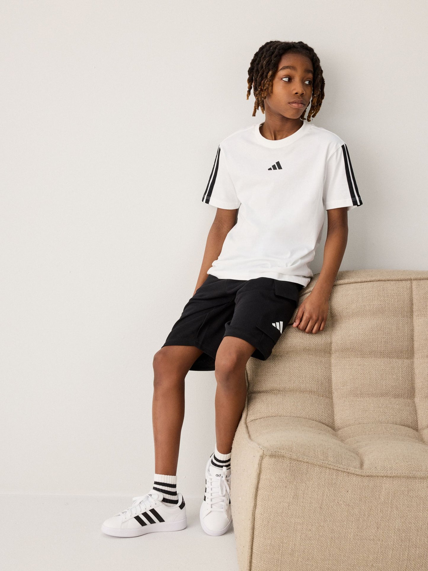 Dsiney Kidz - adidas White/Black Essentials Kids T-Shirt image 2