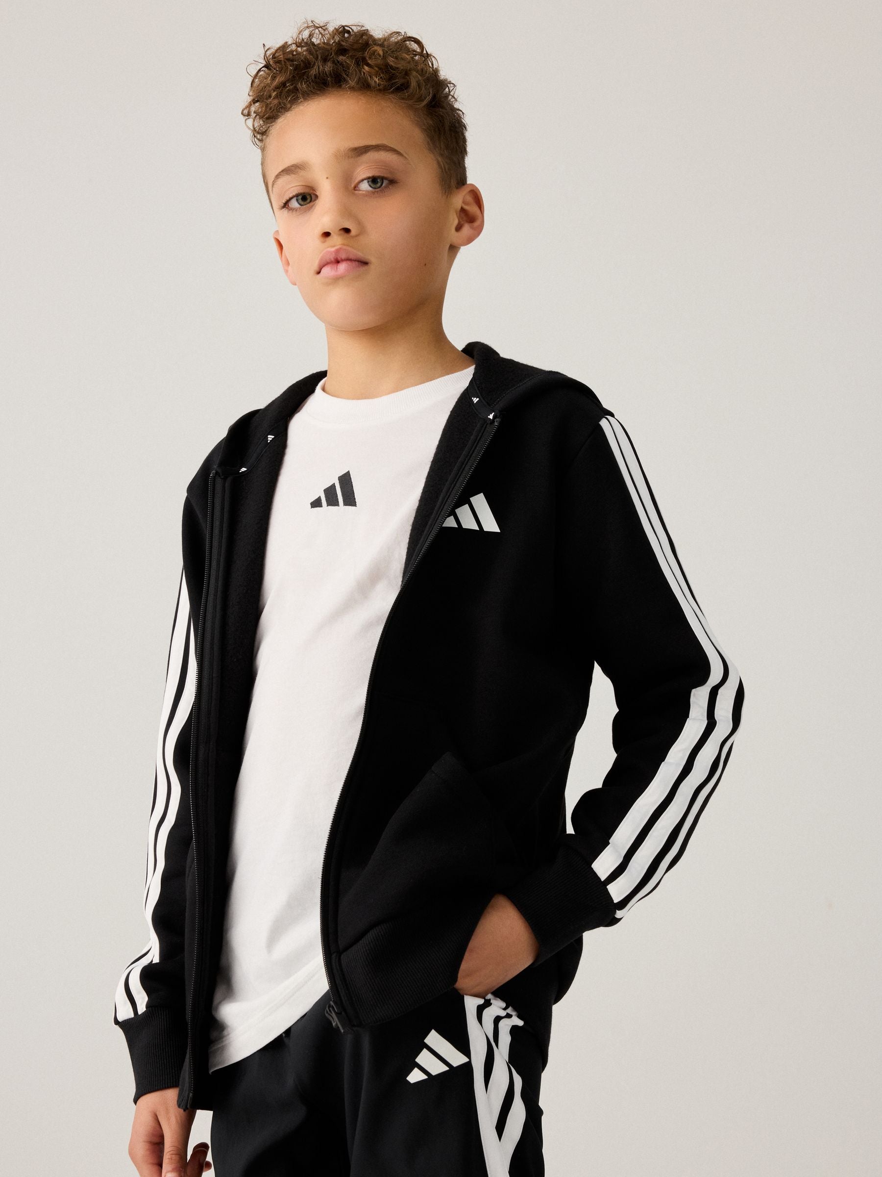 Dsiney Kidz - adidas Black Essentials Full Zip Kids Hoodie image 1