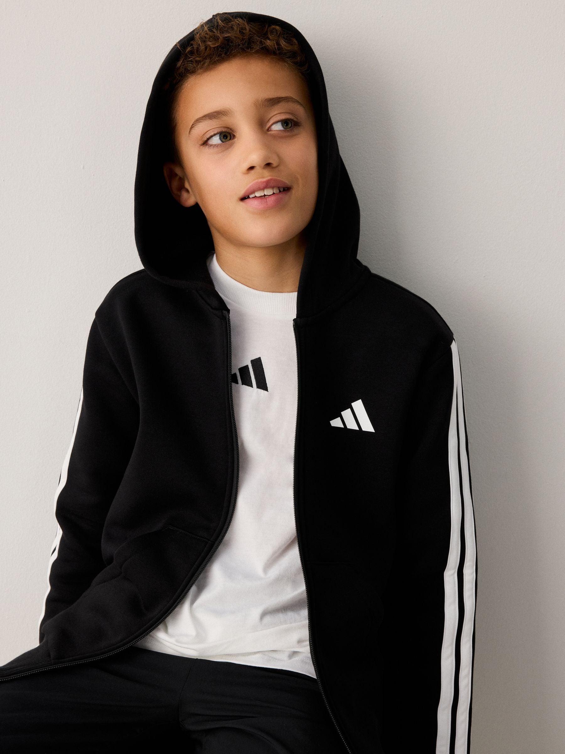 Dsiney Kidz - adidas Black Essentials Full Zip Kids Hoodie image 4