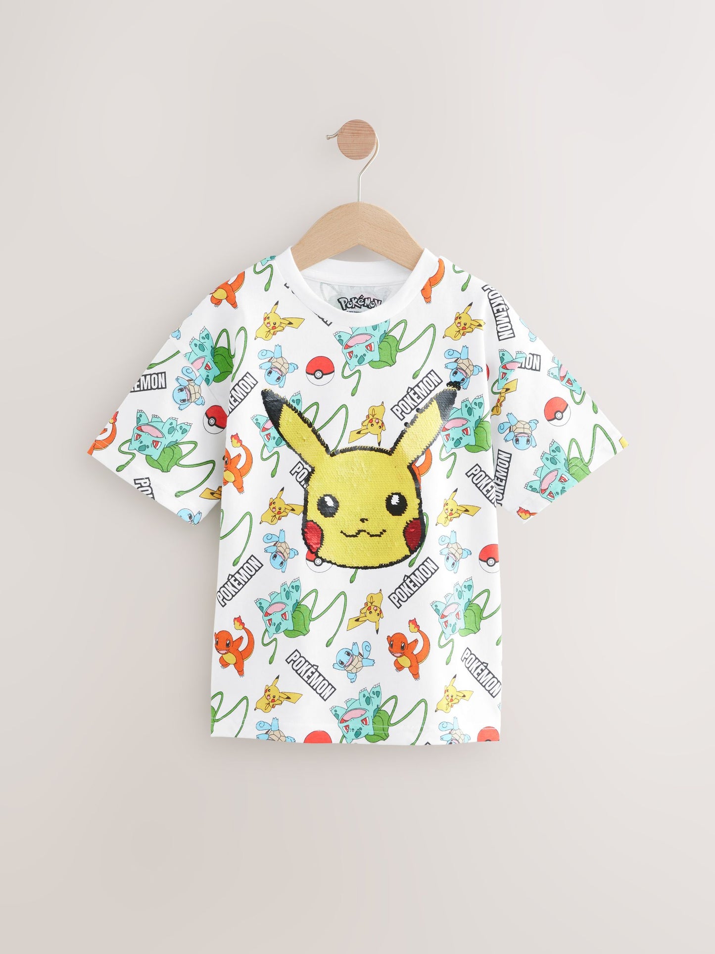 Dsiney Kidz - White All Over Print Pokémon Short Sleeve T-Shirt (3-16yrs) image 1
