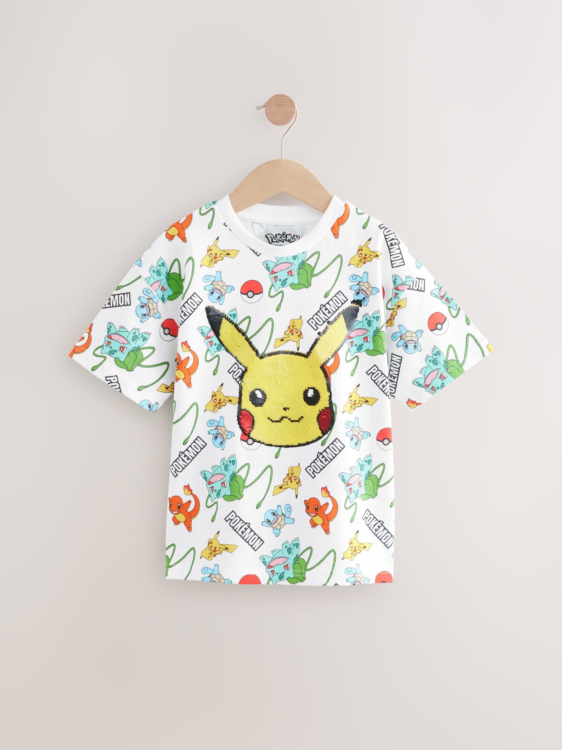 Dsiney Kidz - White All Over Print Pokémon Short Sleeve T-Shirt (3-16yrs) image 1