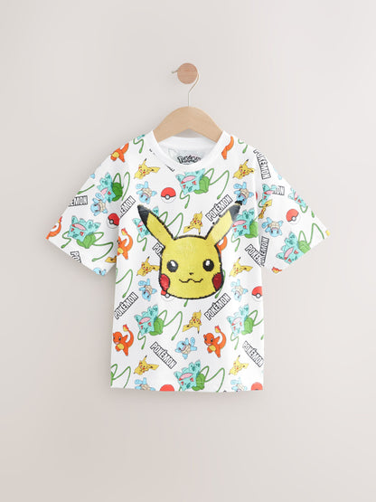 Dsiney Kidz - White All Over Print Pokémon Short Sleeve T-Shirt (3-16yrs) image 1