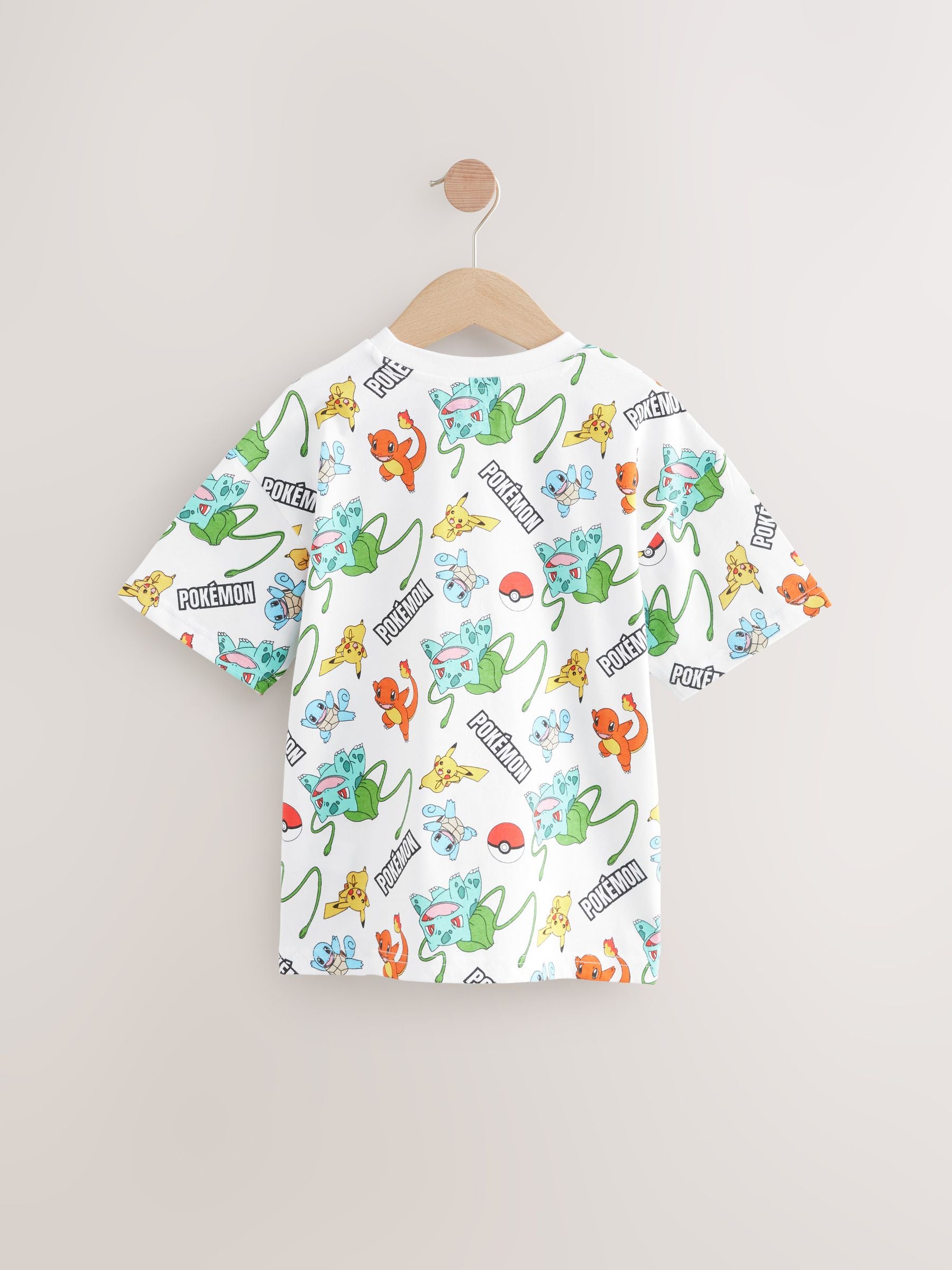 Dsiney Kidz - White All Over Print Pokémon Short Sleeve T-Shirt (3-16yrs) image 2