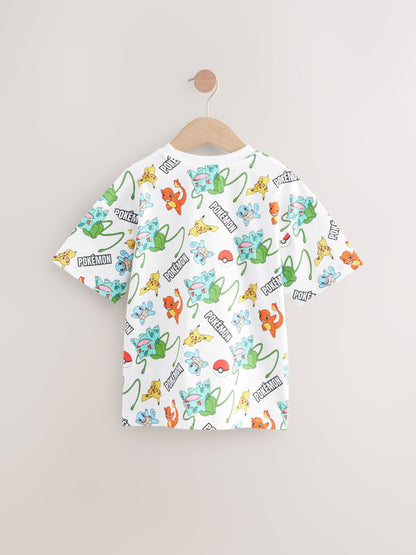 Dsiney Kidz - White All Over Print Pokémon Short Sleeve T-Shirt (3-16yrs) image 2