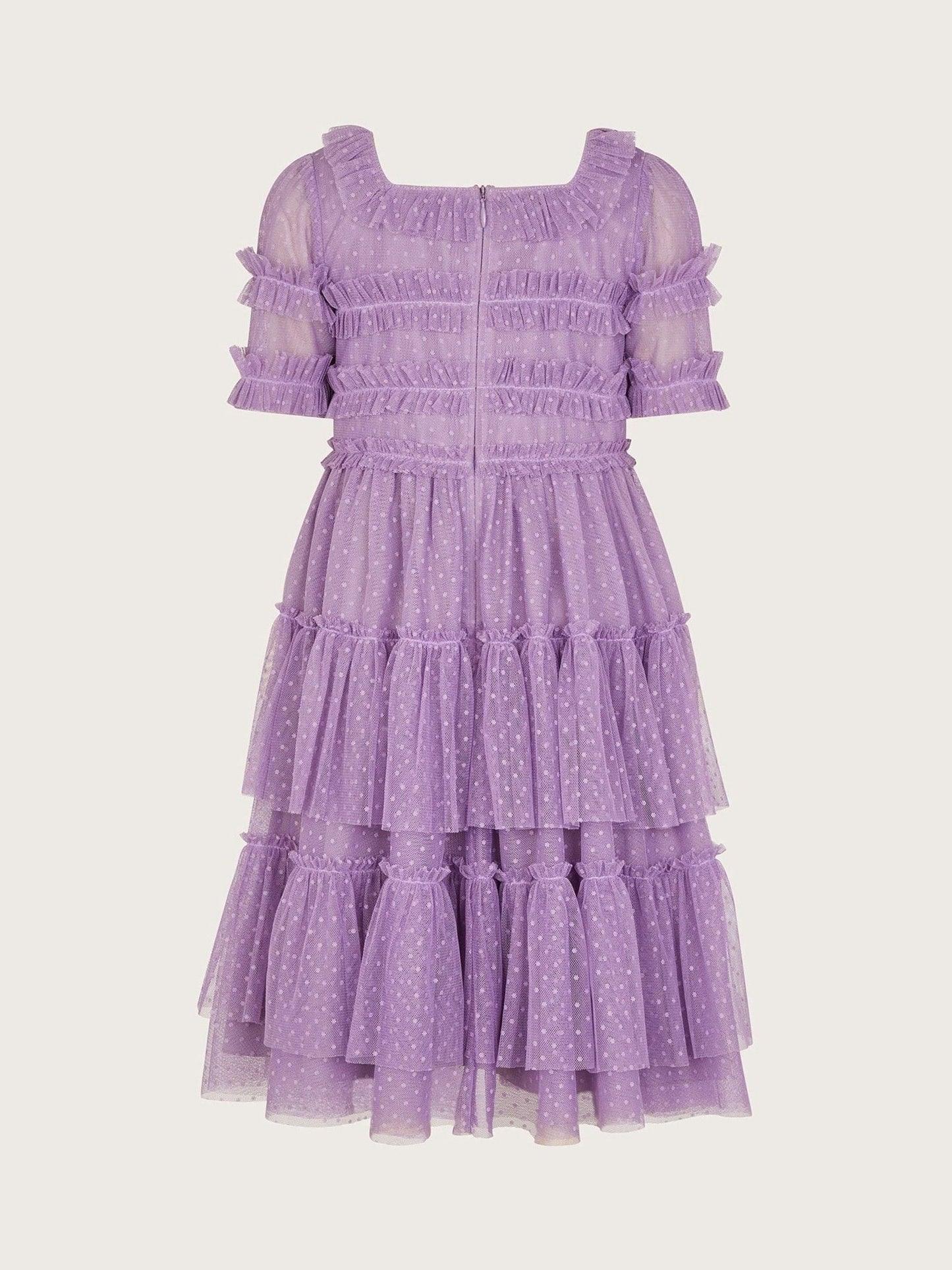 Monsoon Purple Ruffle Tiered Tulle Dress image 2